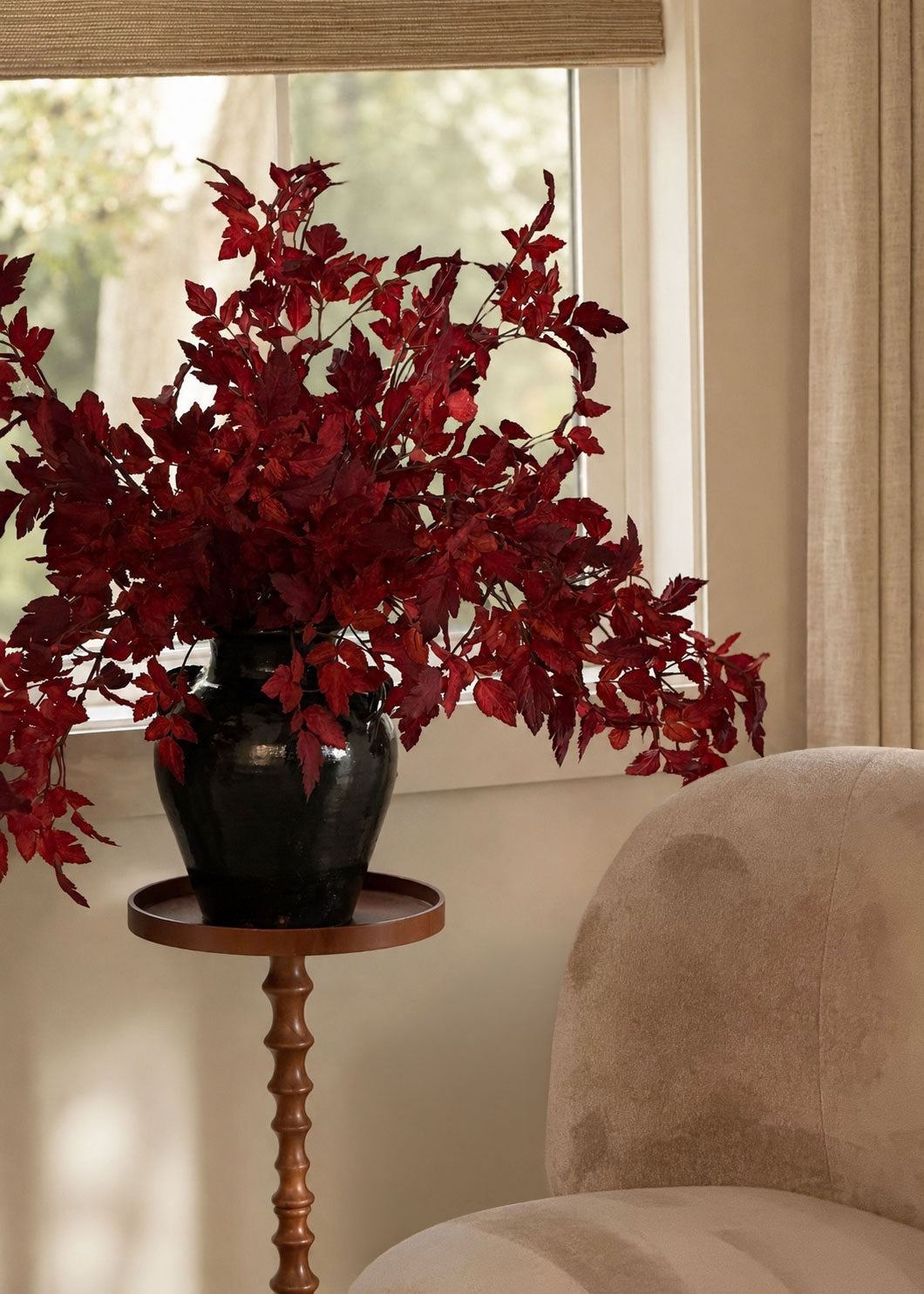 Afloral Red Cimicifuga Leaves Arranged in a Vase