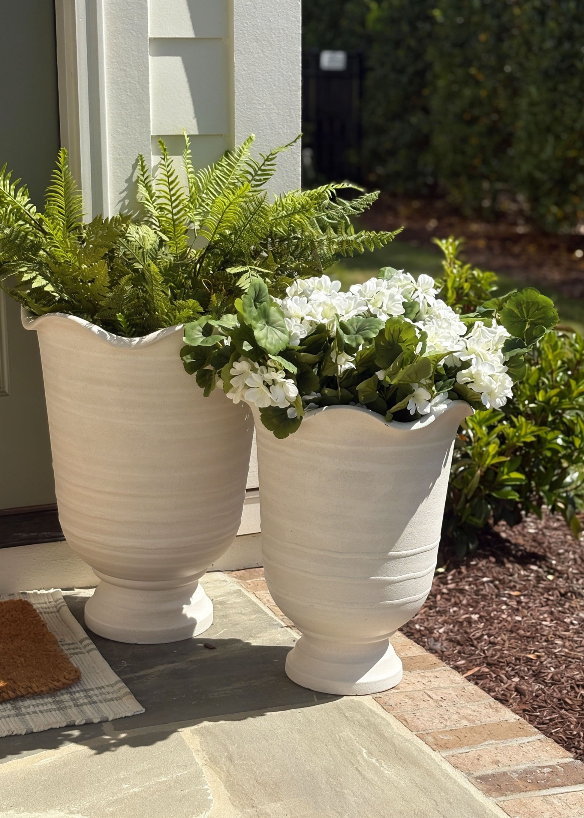 faux outdoor plants in pots Artificial Fern Plant in Pot | Realistic Fake Potted Plants