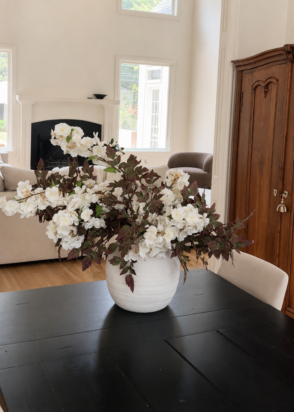 Cimicifuga and Cherry Blossom arrangement