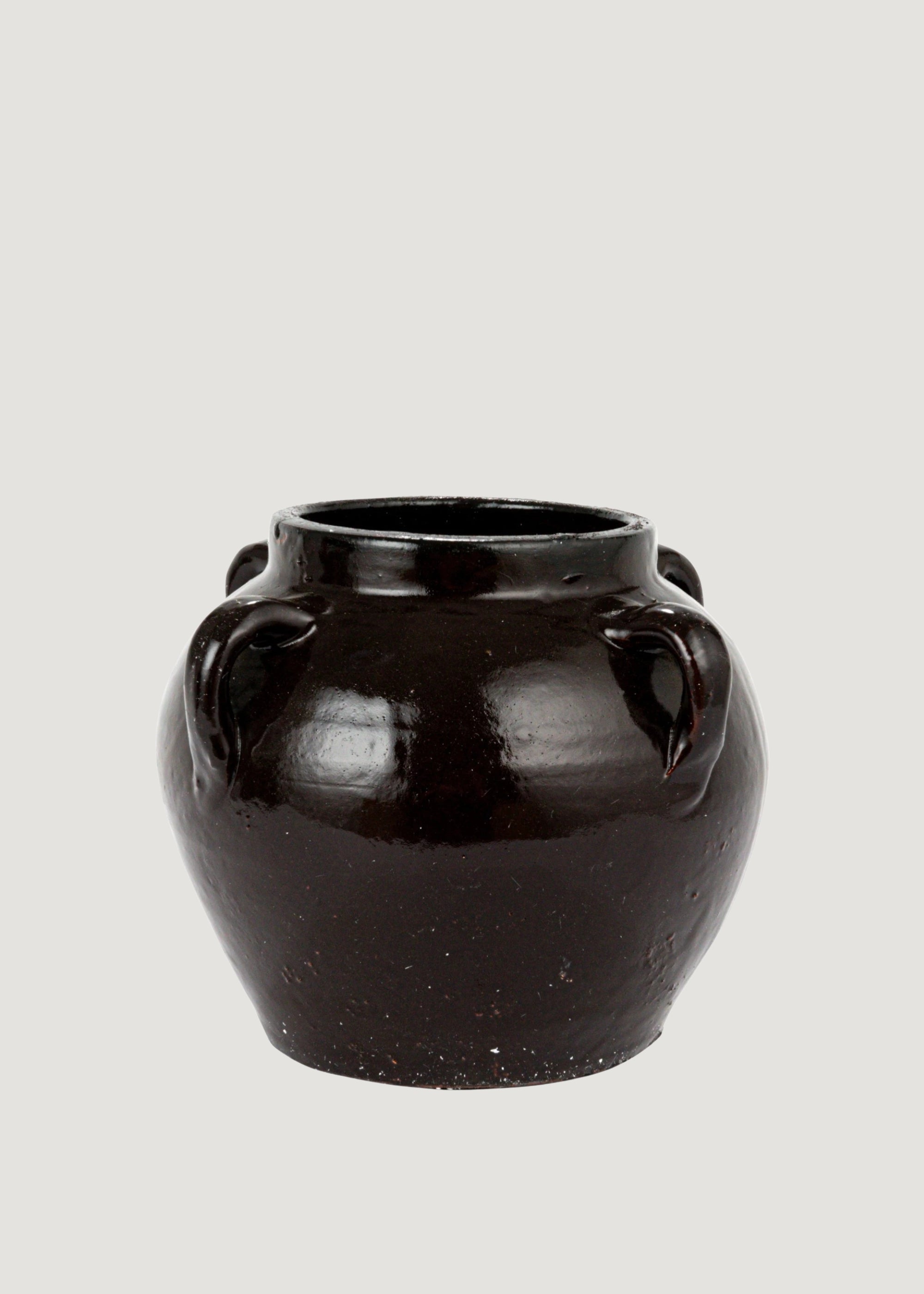 Distressed Clay Round Jar Vase 