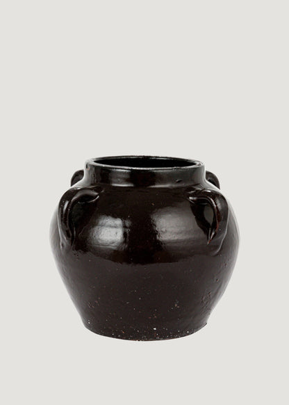 Distressed Clay Round Jar Vase 