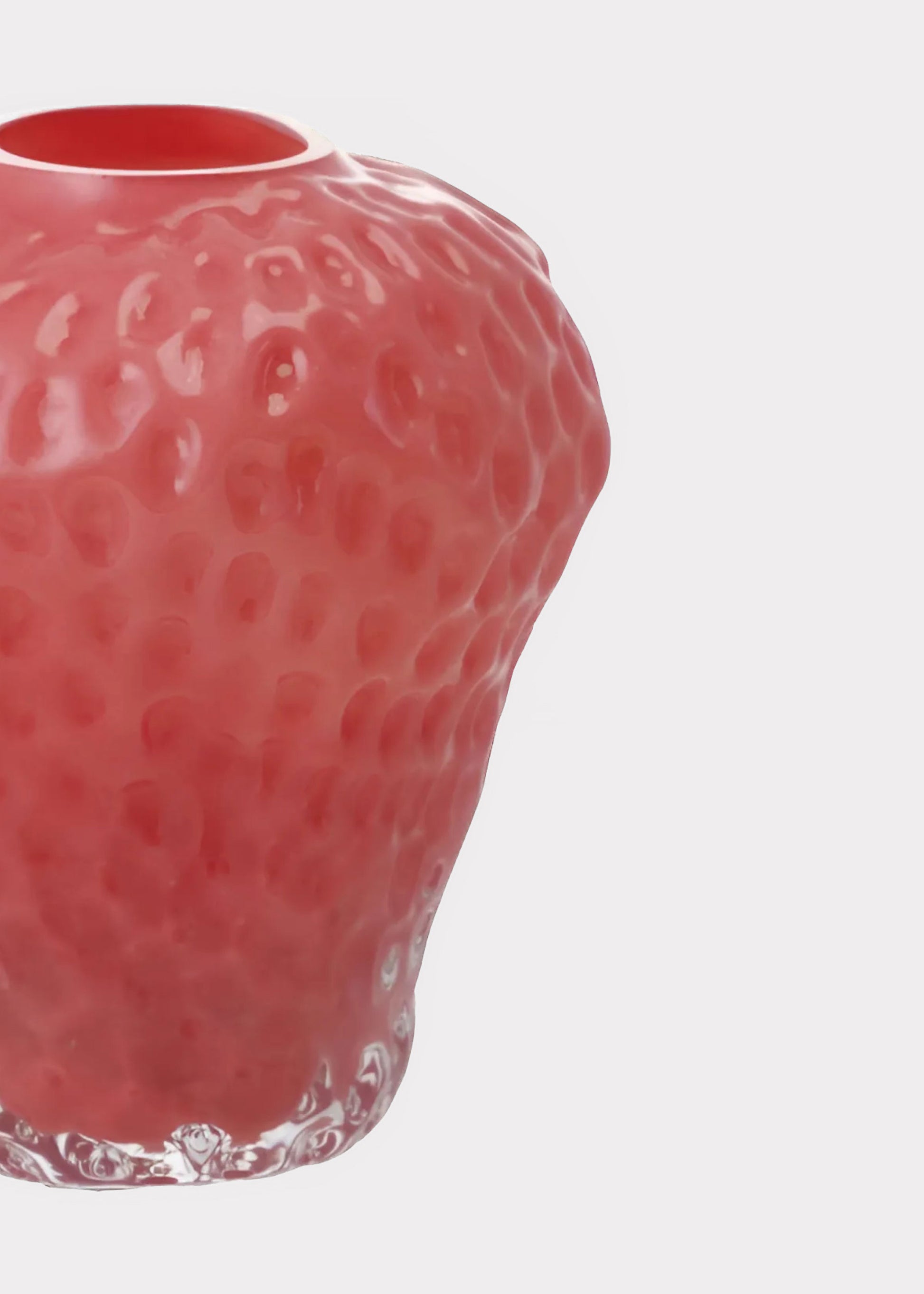 Close-up of Glass Strawberry Vase
