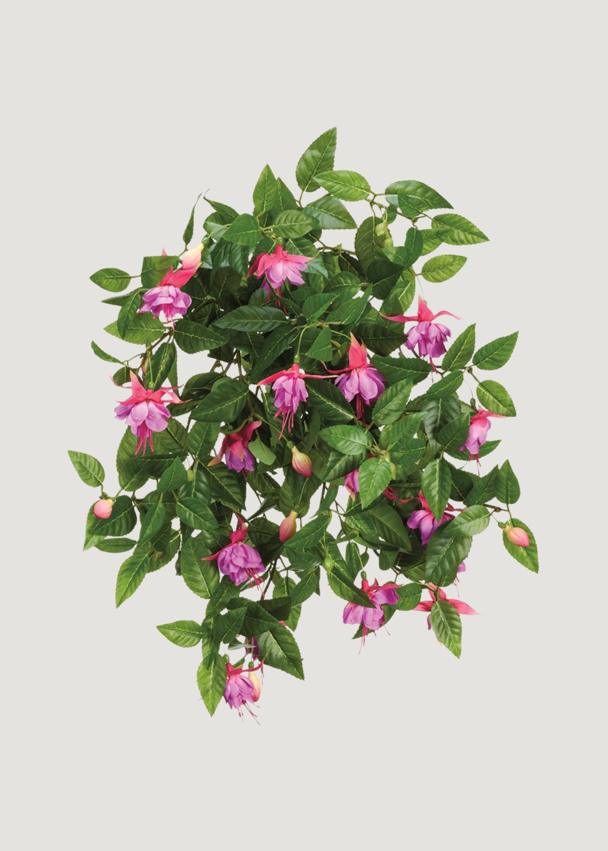 Artificial Fuchsia Flower Hanging Bush in Purple Hue - 20.5