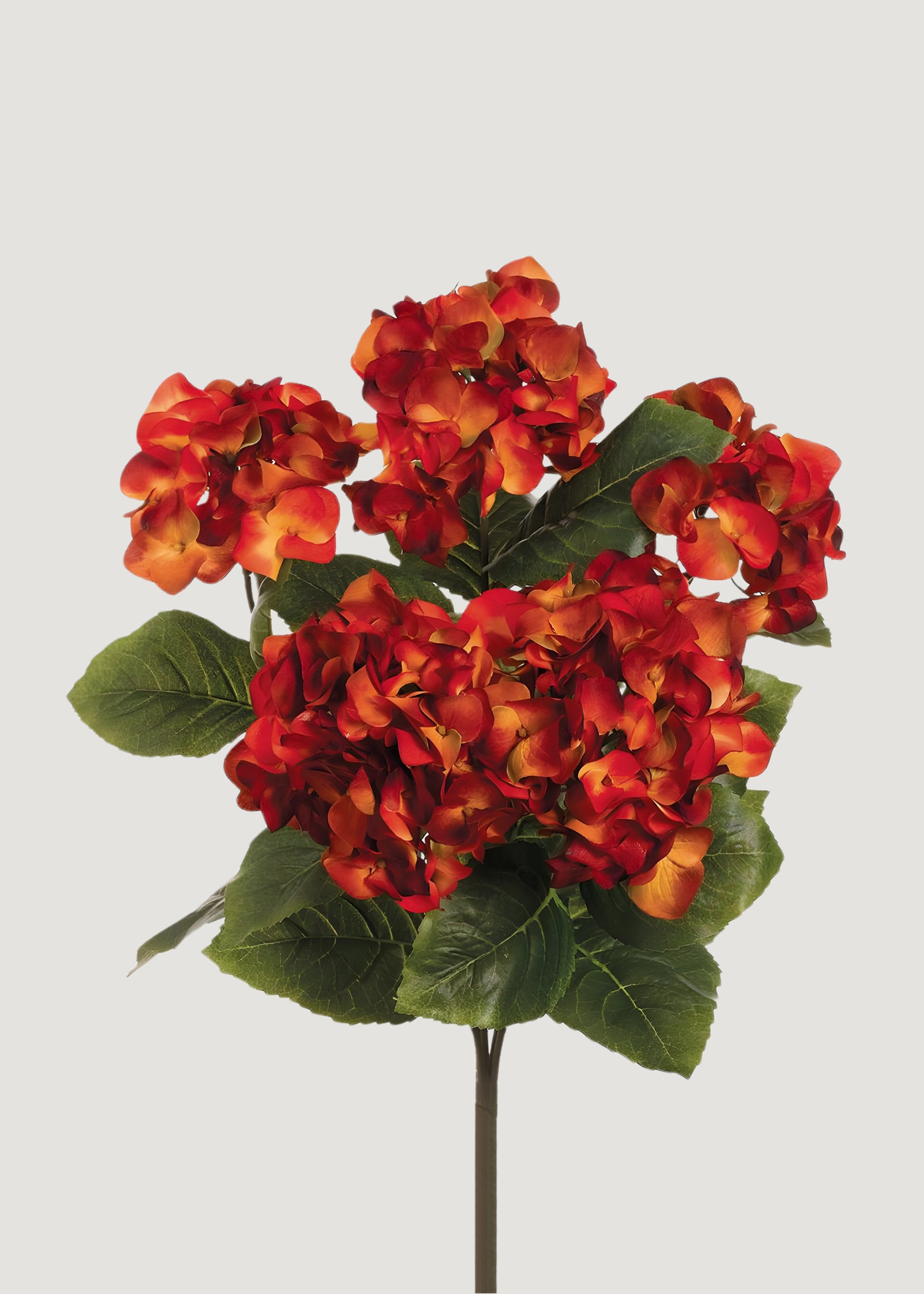 Orange Artificial Hydrangea Bush 