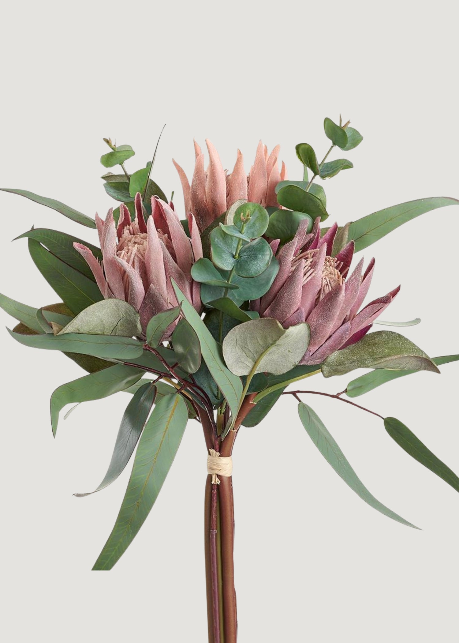 Fake Protea and Eucalyptus Bouquet 