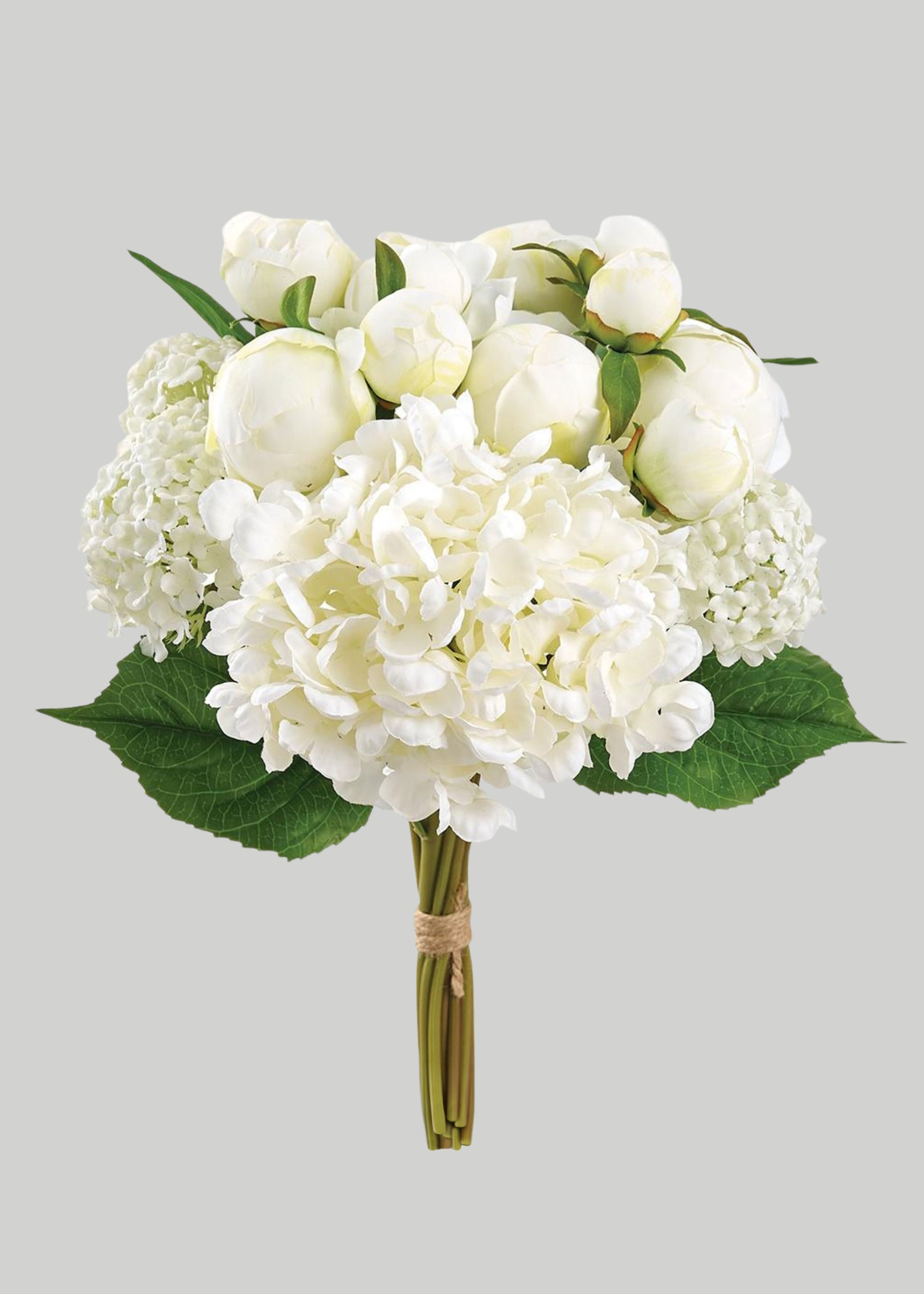Cream Fake Hydrangea Snowball and Ranunculus Flower Bouquet