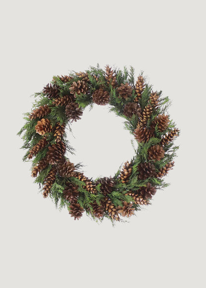 Preserved Cedar and Pine Cone Wreath
