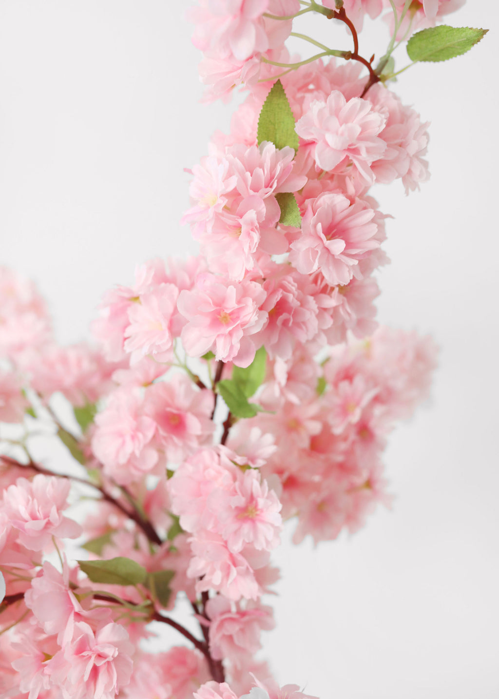 close-up of artificial pink cherry blossoms