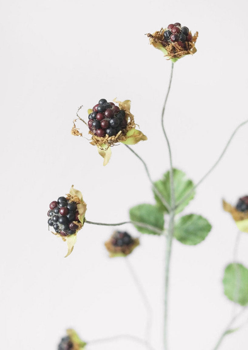 Faux Berry Stems Artificial Raspberries in Purple at Afloral