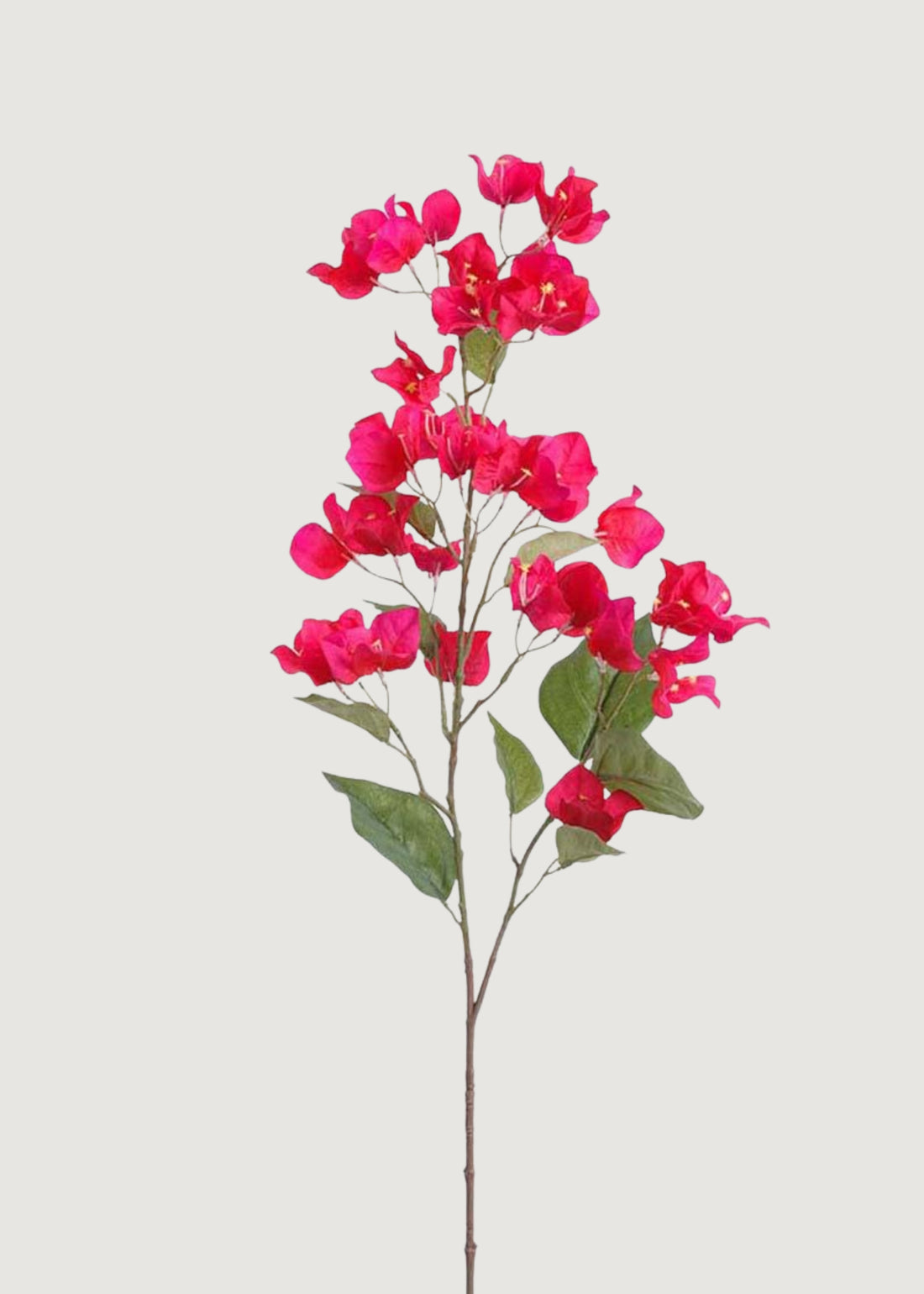 UV protected faux bougainvillea spray with trailing blossoms and green leaves