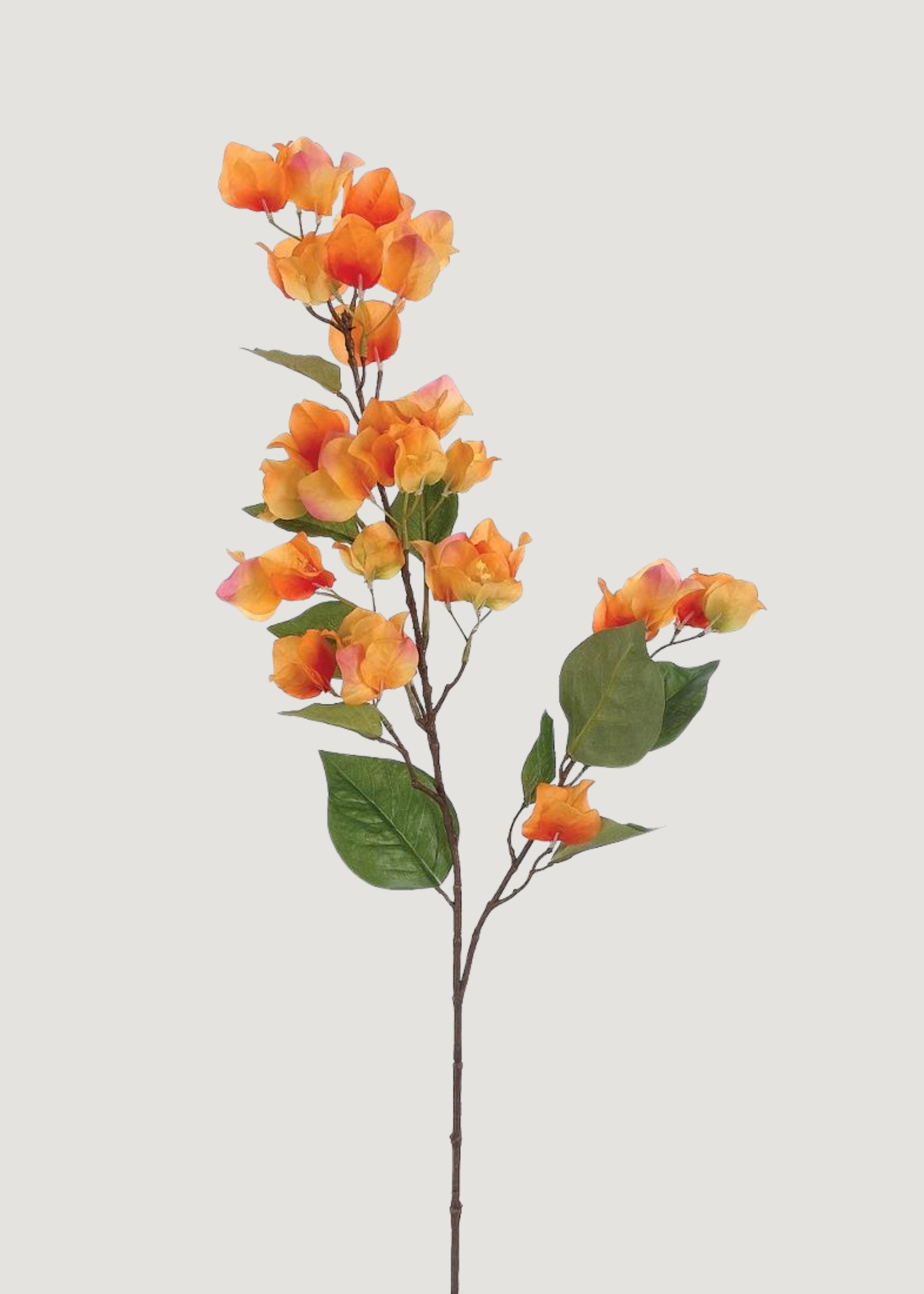 Fake Bougainvillea Flower Branch in Orange and Pink