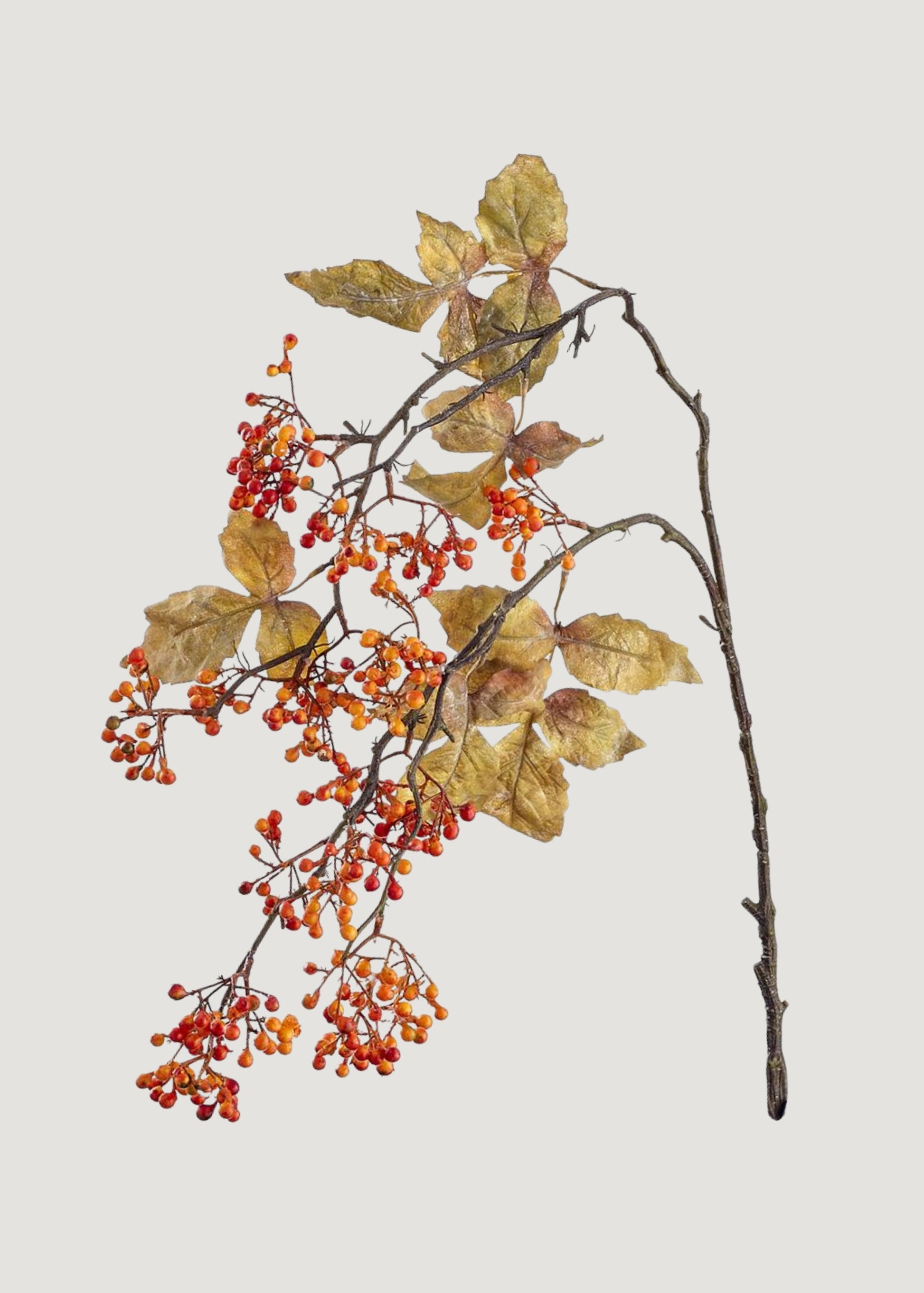 Fall Orange Fake Berry Hanging Branch