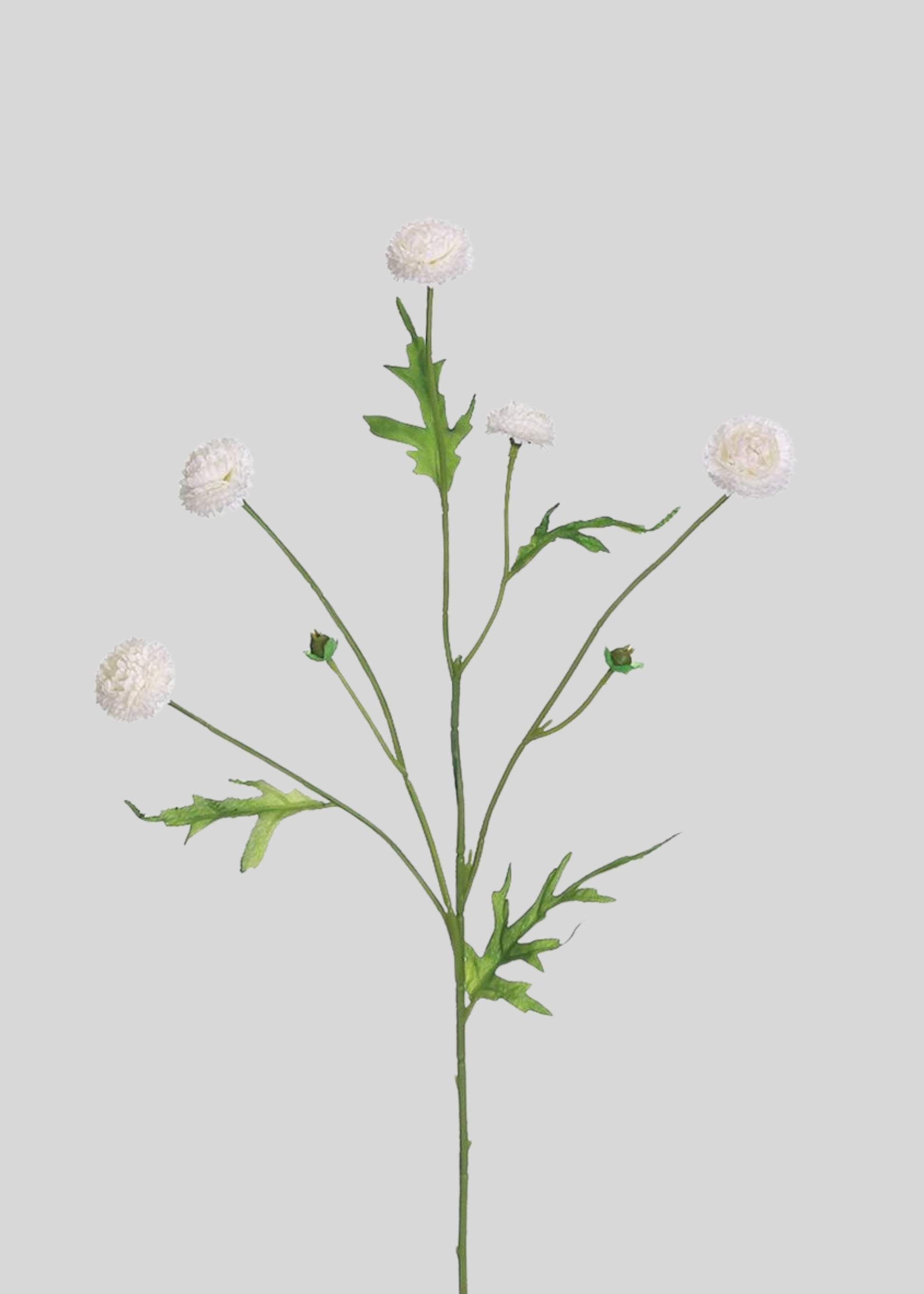 White Pom Pom Artificial Wildflowers