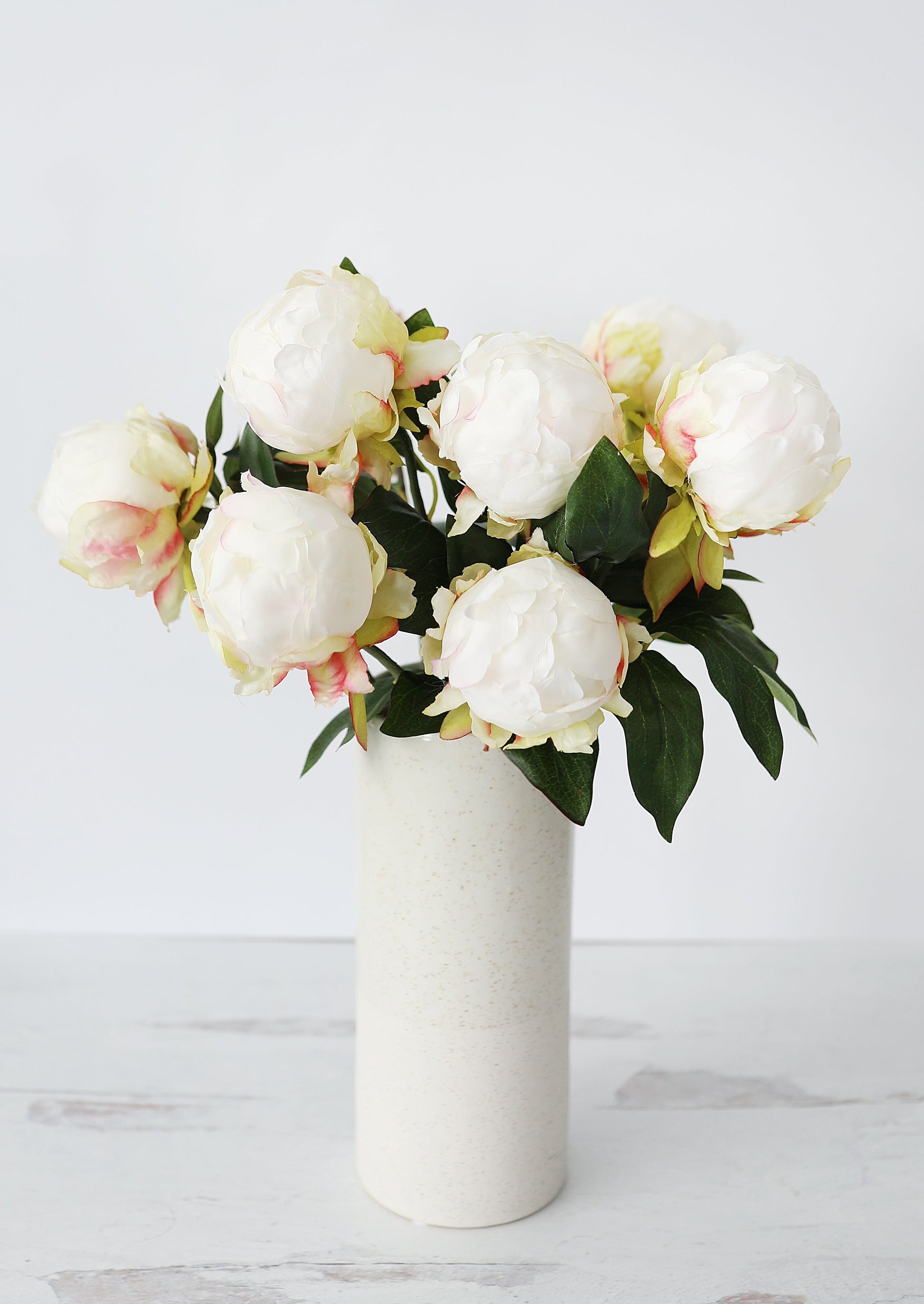 white peony buds in vase