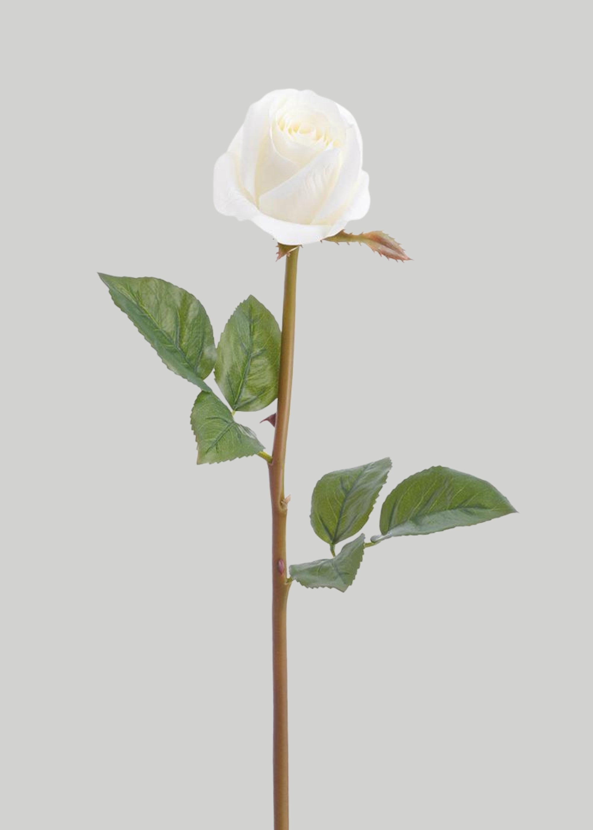Real Touch Rose Bud Fake Flower in White