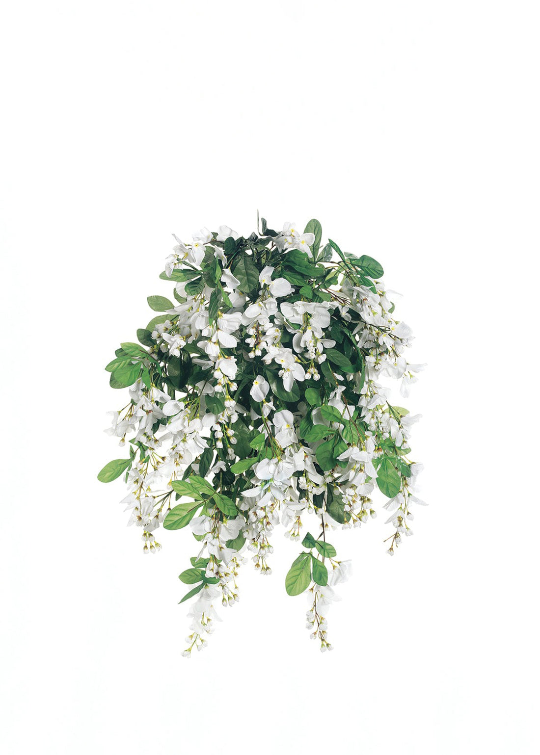 Faux Blooming Wisteria Bush with White Hanging Flowers