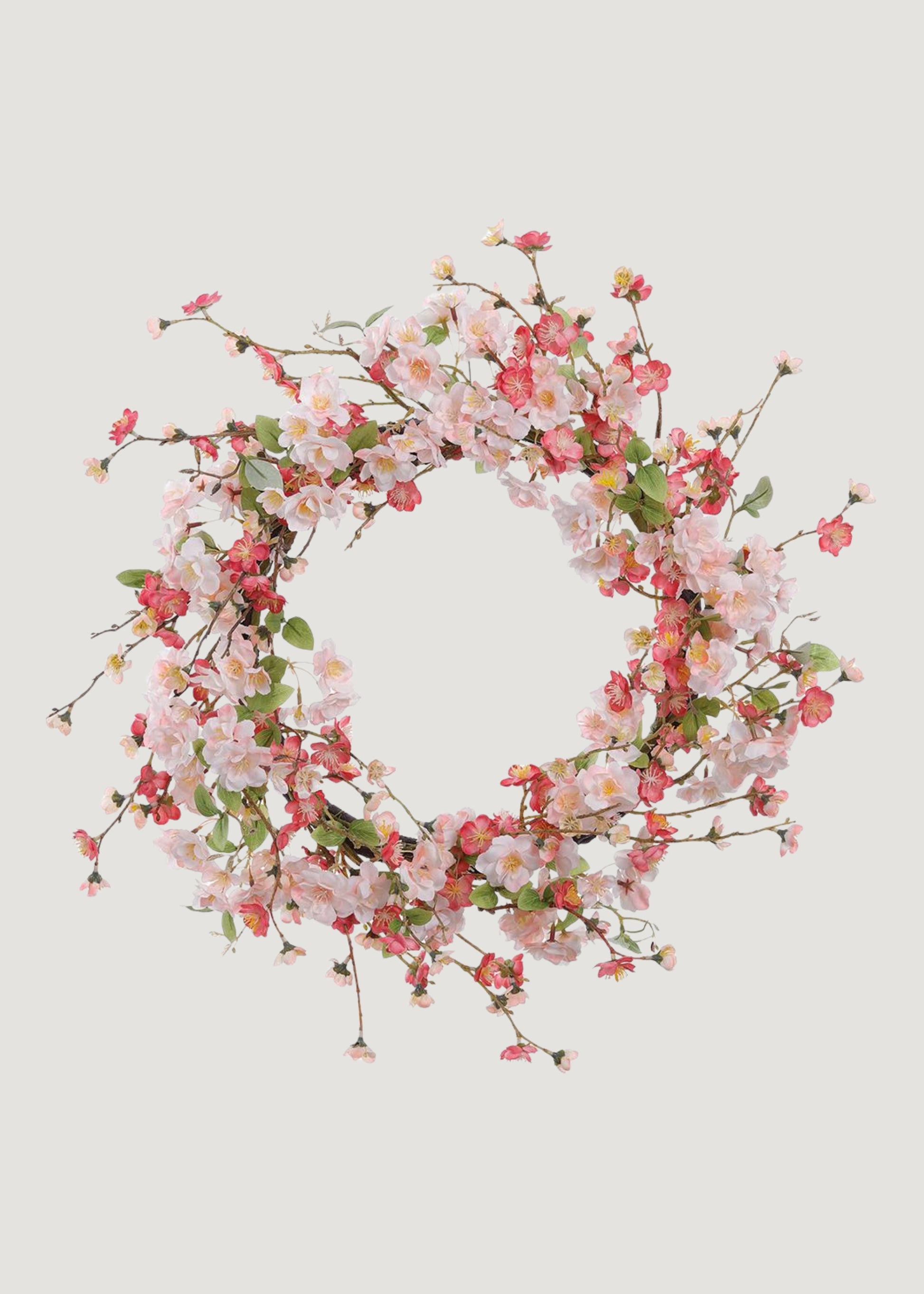 Pink Artificial Cherry Blossom Spring Flower Wreath