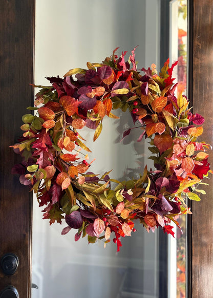 Artificial Fall Eucalyptus Wreath