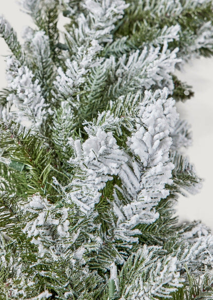 Frosted Artificial Aspen Winter Greenery Garland with LED Lights at Afloral