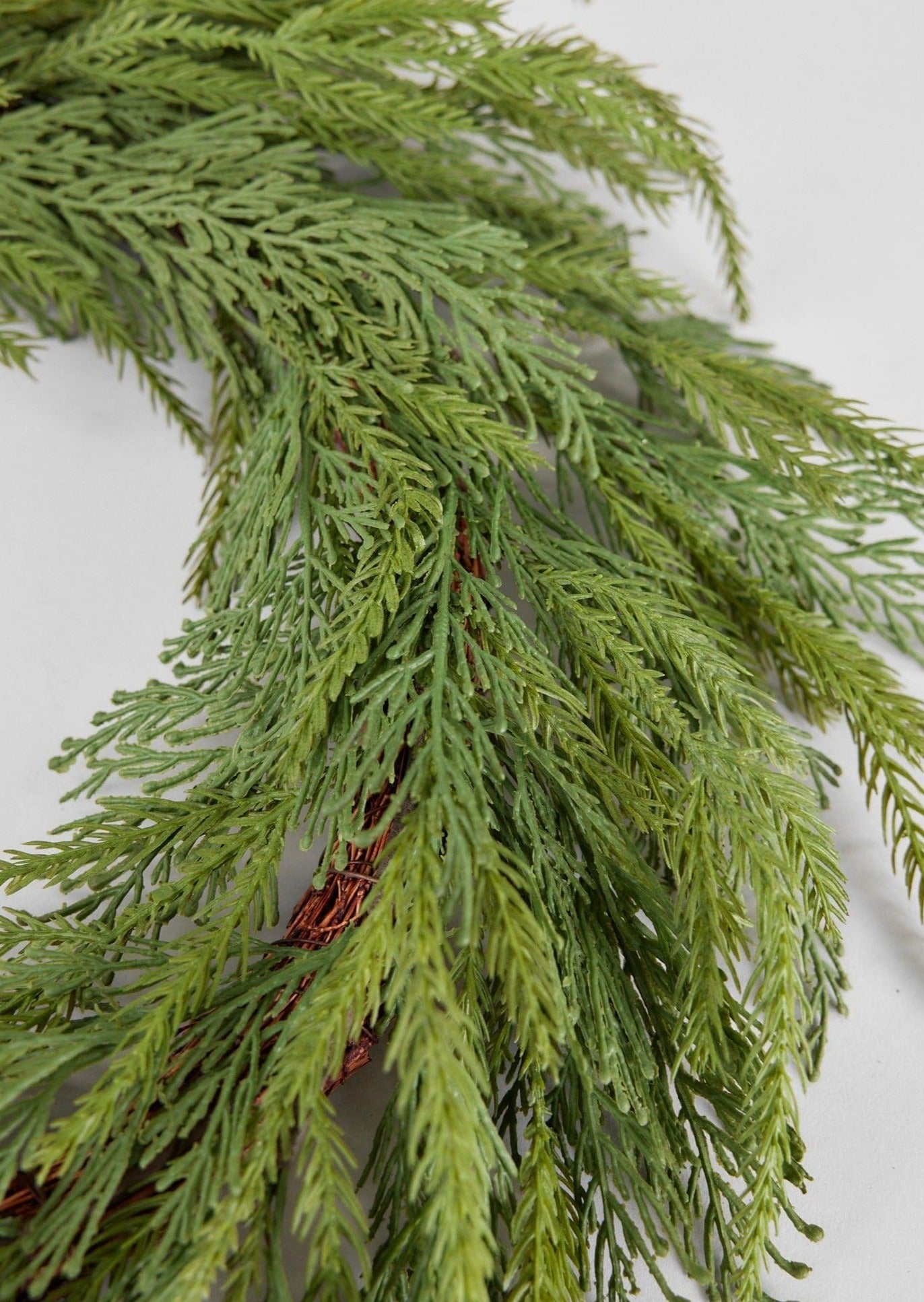 Closeup of Cedar Pine in Afloral UV Treated Faux Outdoor Winter Wreath