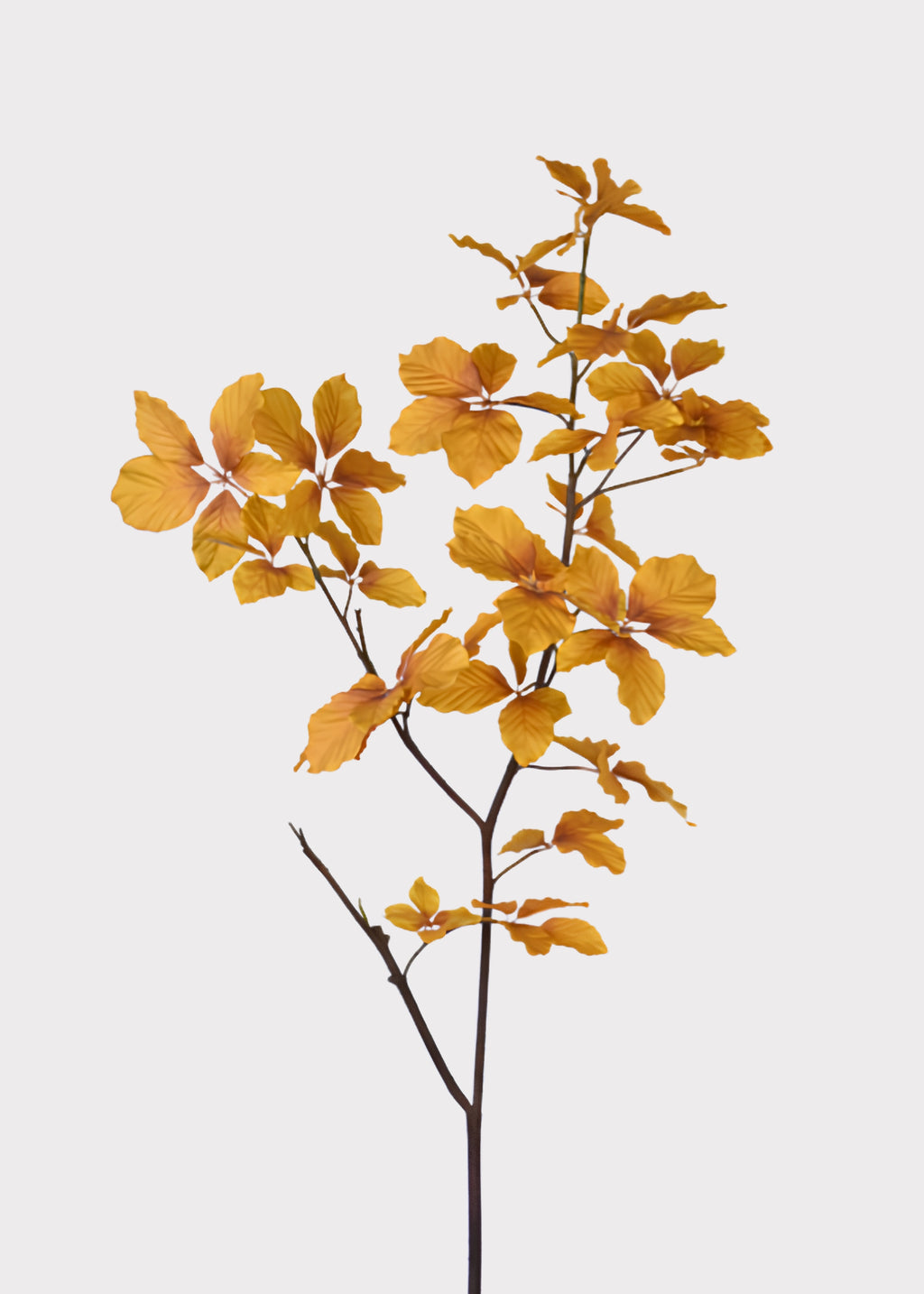 Tall Artificial Chestnut Leaf Branch in Yellow