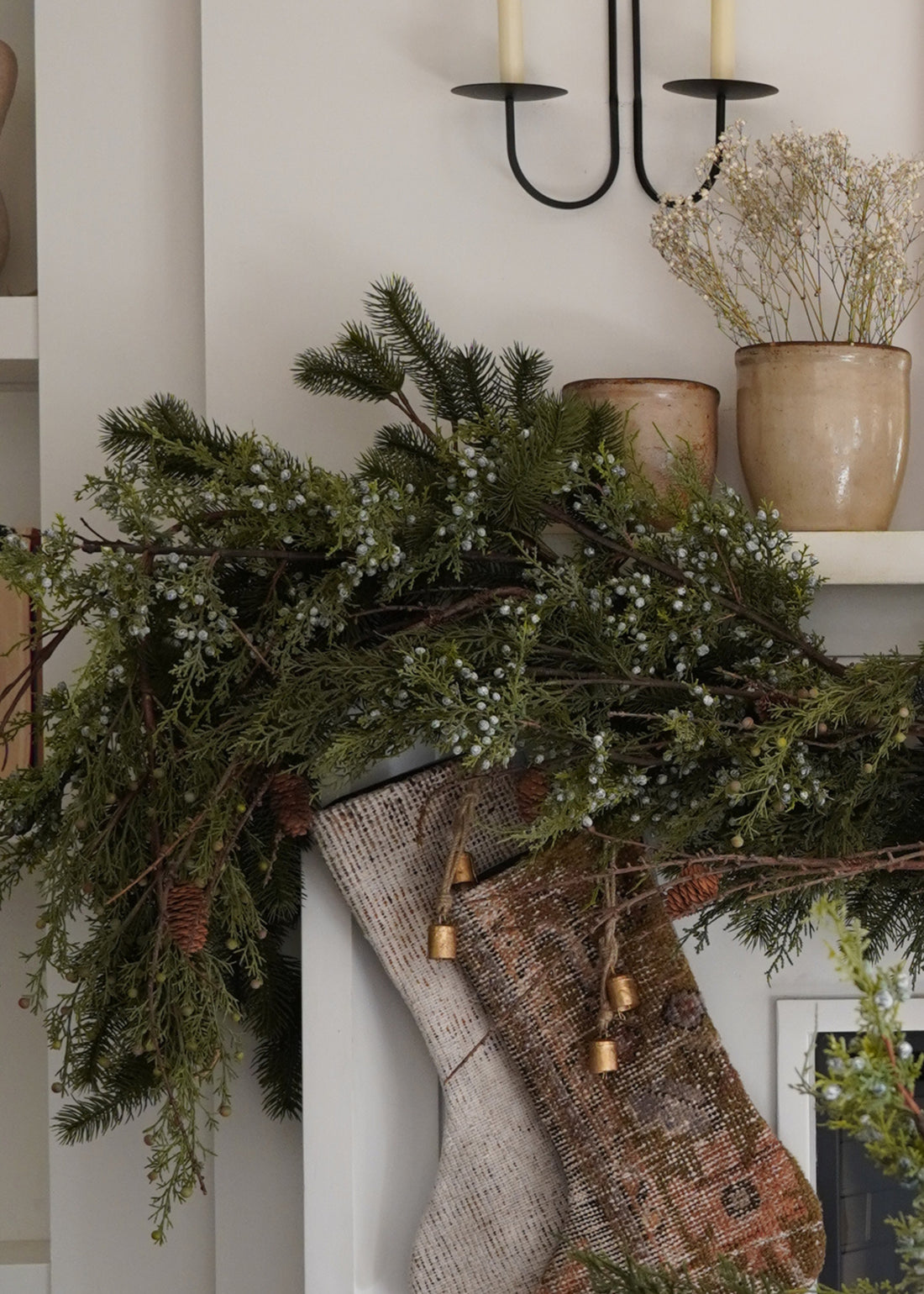 Mantel Garland of Blue Spruce, Cedar, and Juniper