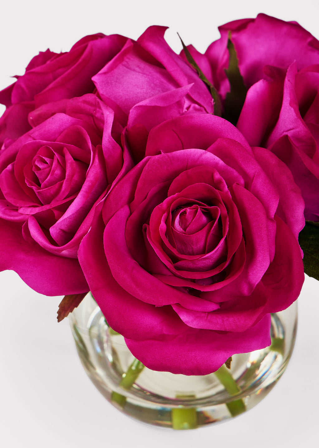 Fuchsia Faux Real Touch Roses in Closeup View at afloral