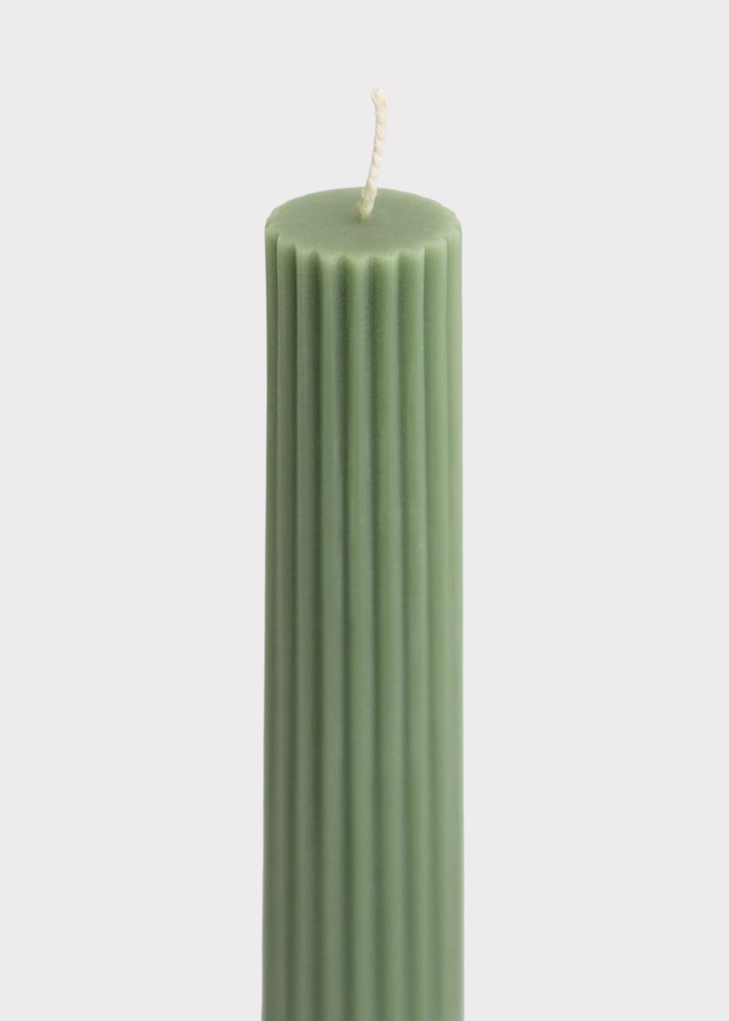 Natural Beeswax Fluted Pillar Candle in Sage