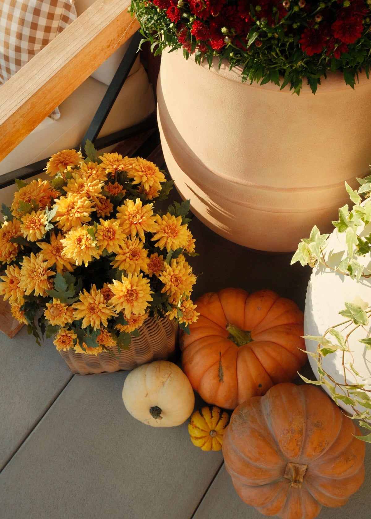 artificial yellow mums