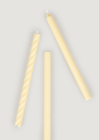 Afloral Set of 3 Cream Taper Candles