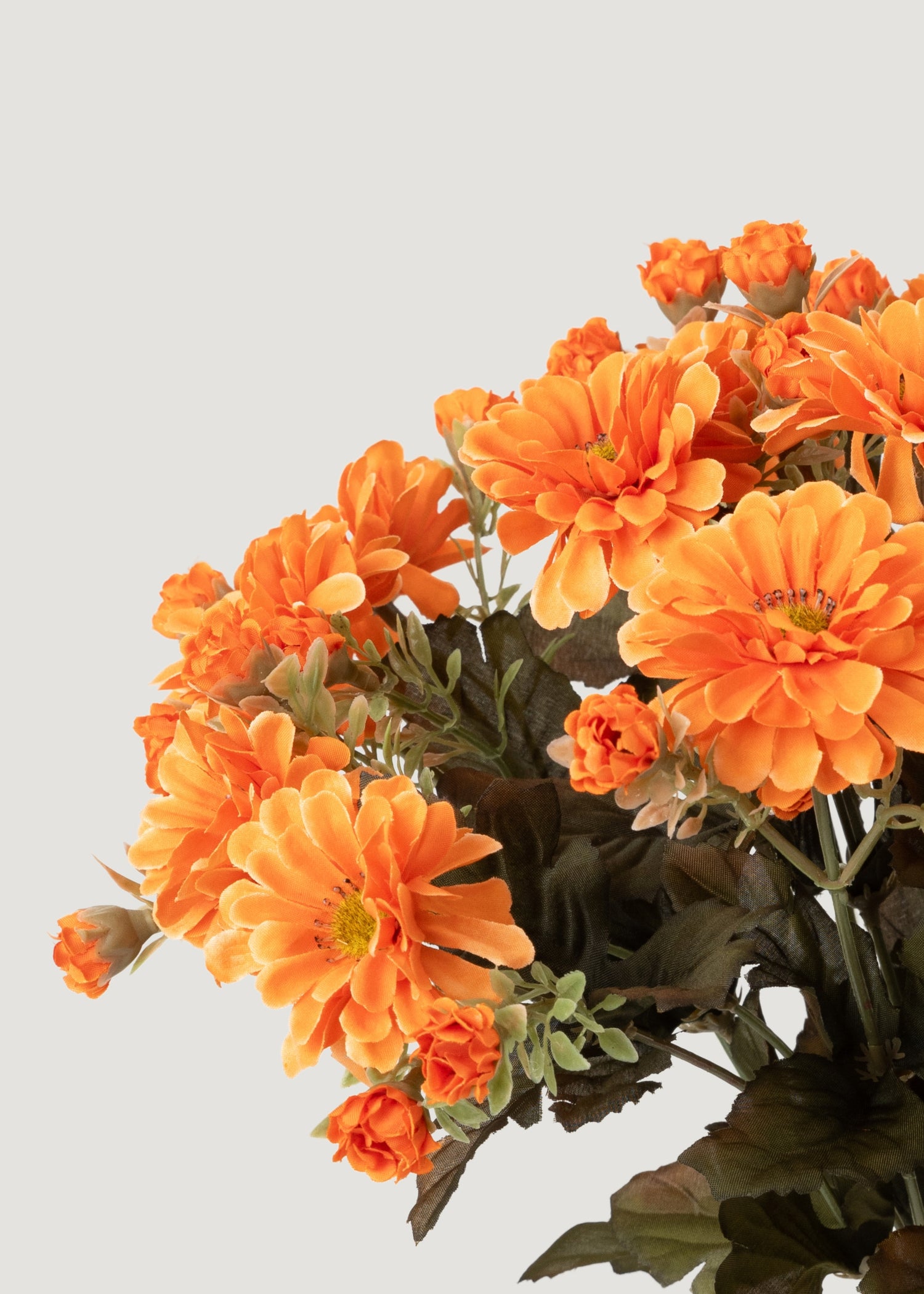 Close-up of Faux Orange Mums