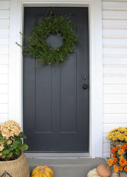 Hemlock Pine Wreath on Door