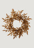 Holiday Gold Artificial Magnolia Leaf Wreath 