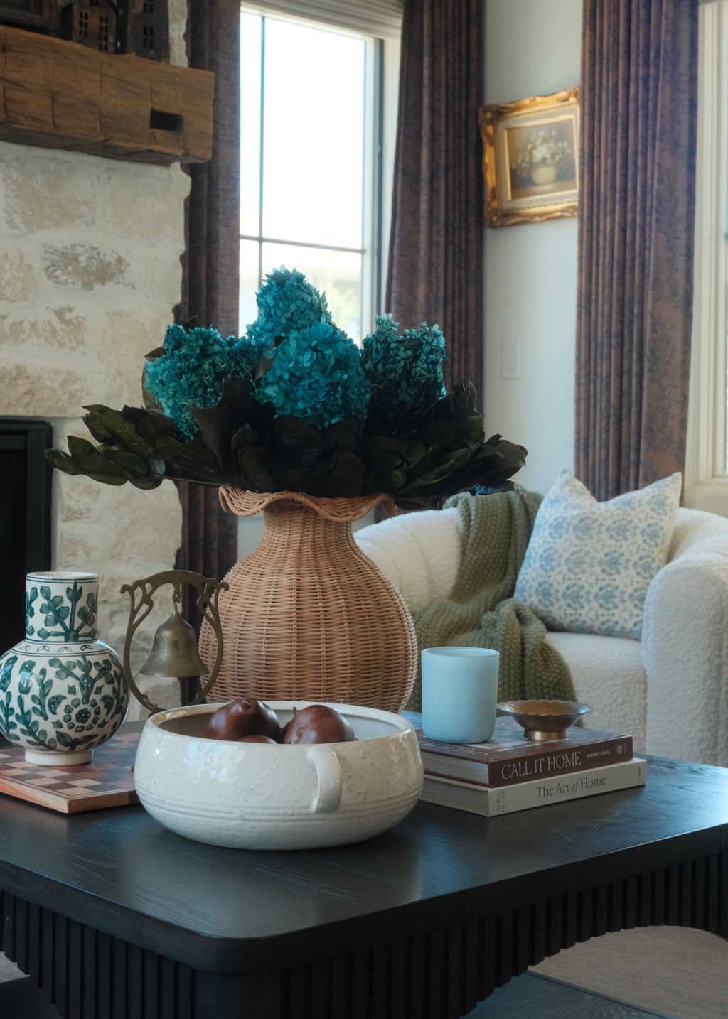 Blue Dried Hydrangeas
