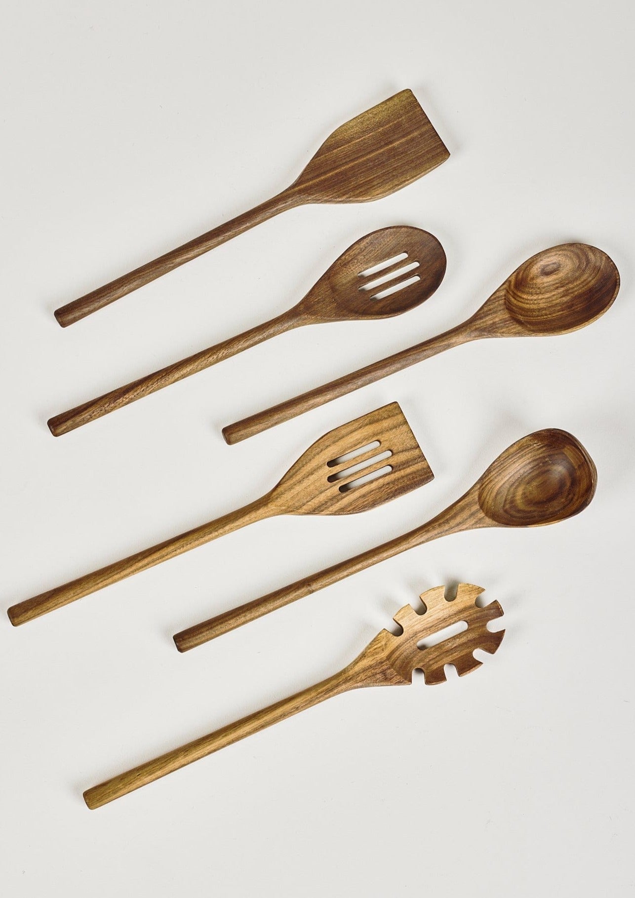 Set of 6 Wood Kitchen Utensils at Afloral