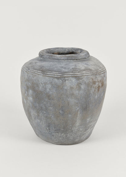 Rustic Textured Grey Concrete Vase at Afloral