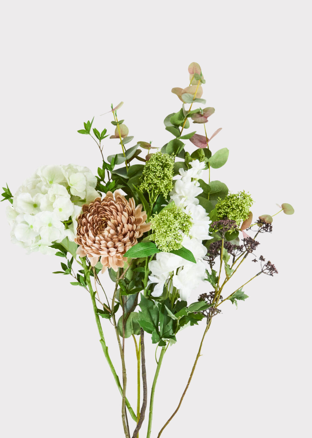 Artificial Hydrangea Wildflower Bouquet in Cream and Pink 
