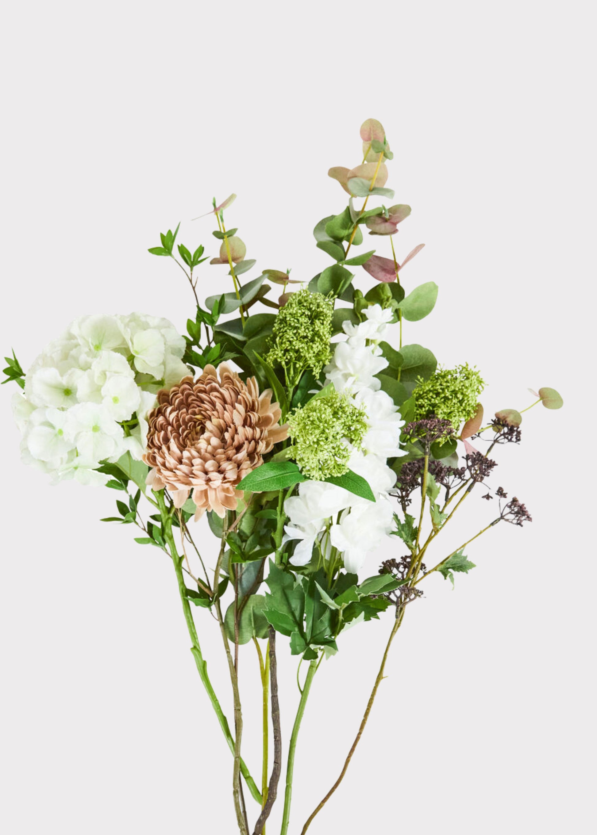 Artificial Hydrangea Wildflower Bouquet in Cream and Pink 