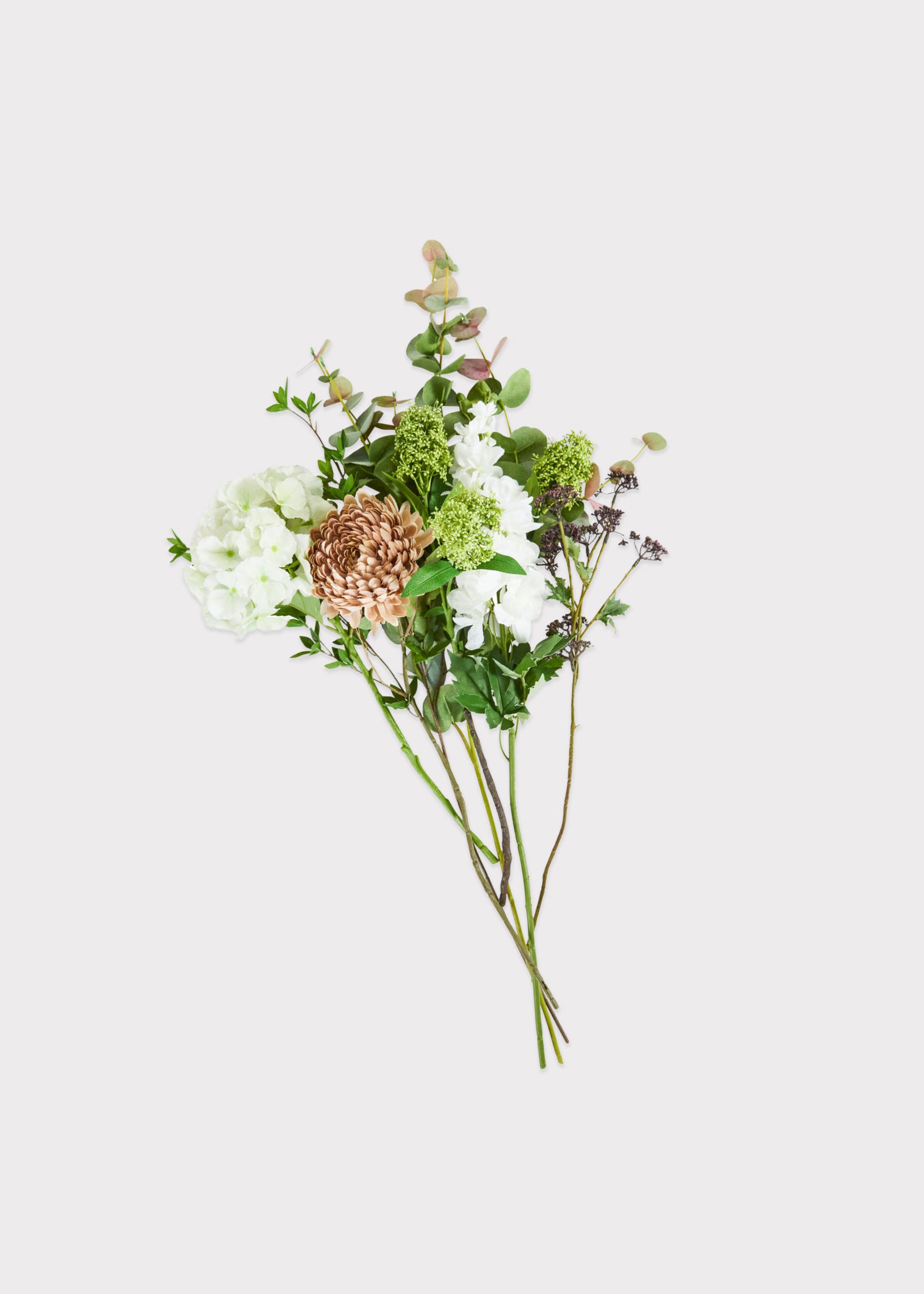 Faux Hydrangea Wildflower Bundle in Cream and Pink 