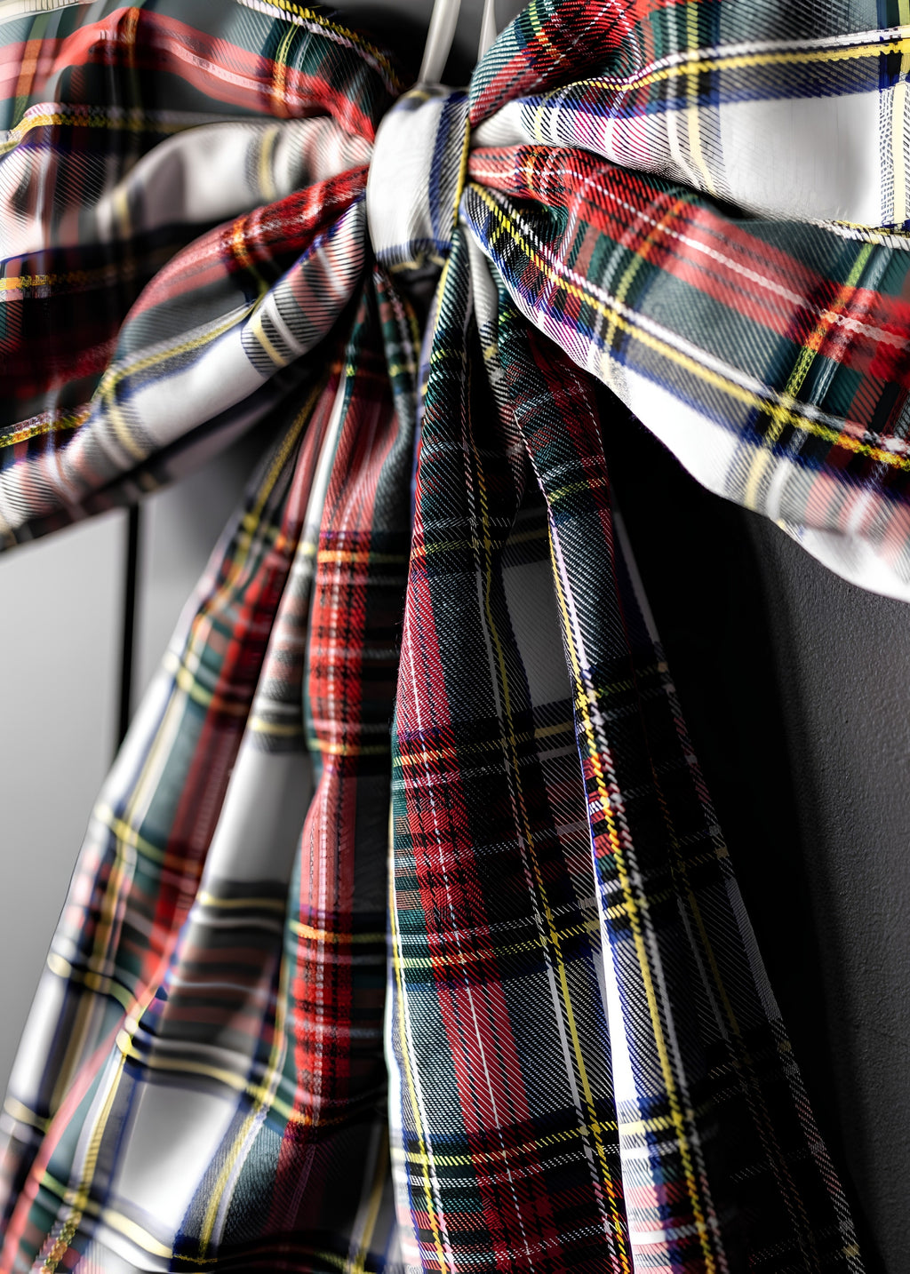 Plaid Christmas Bow Decoration with Ribbon