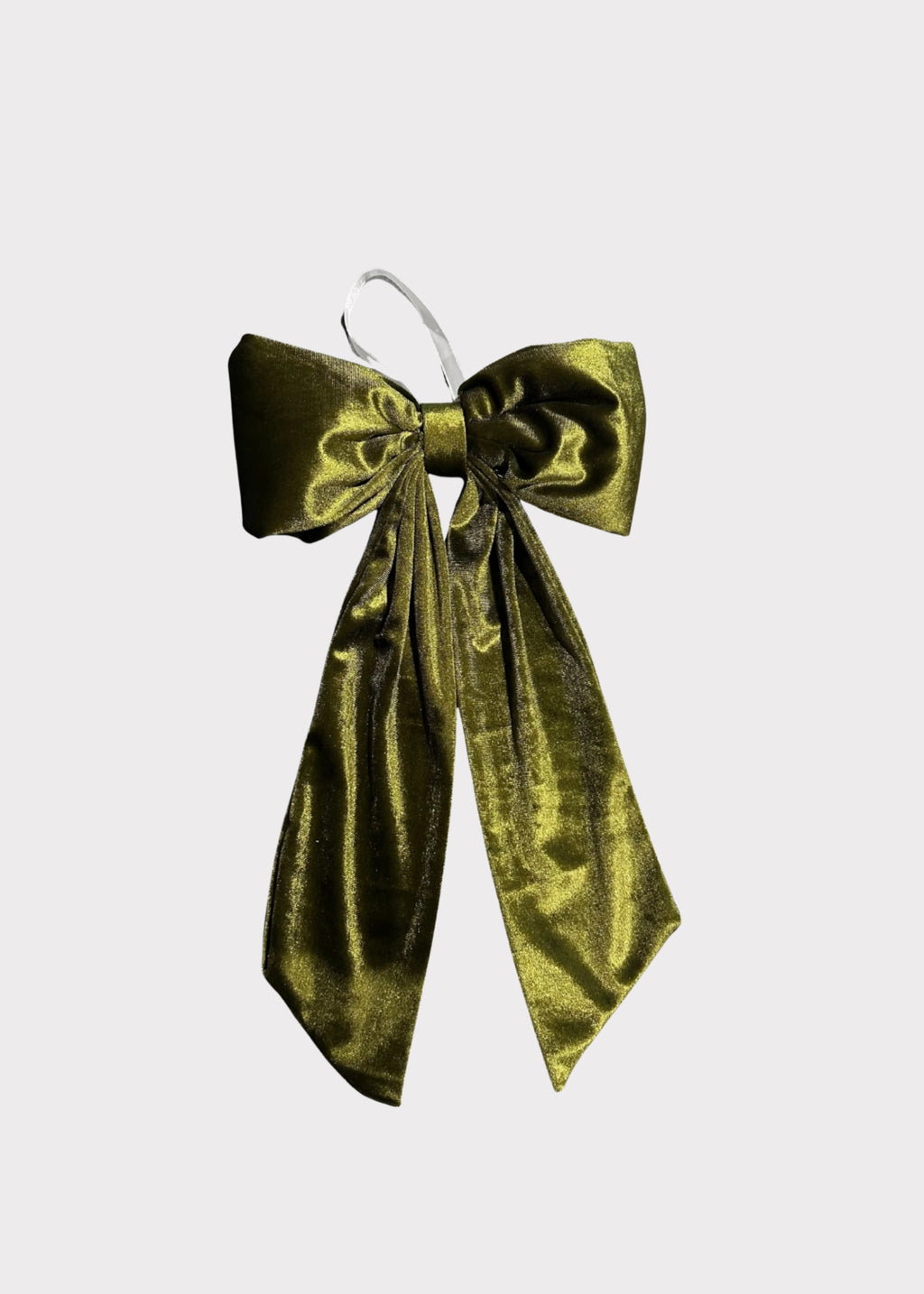 Chartreuse Velvet Bow Holiday Decoration with Ribbon
