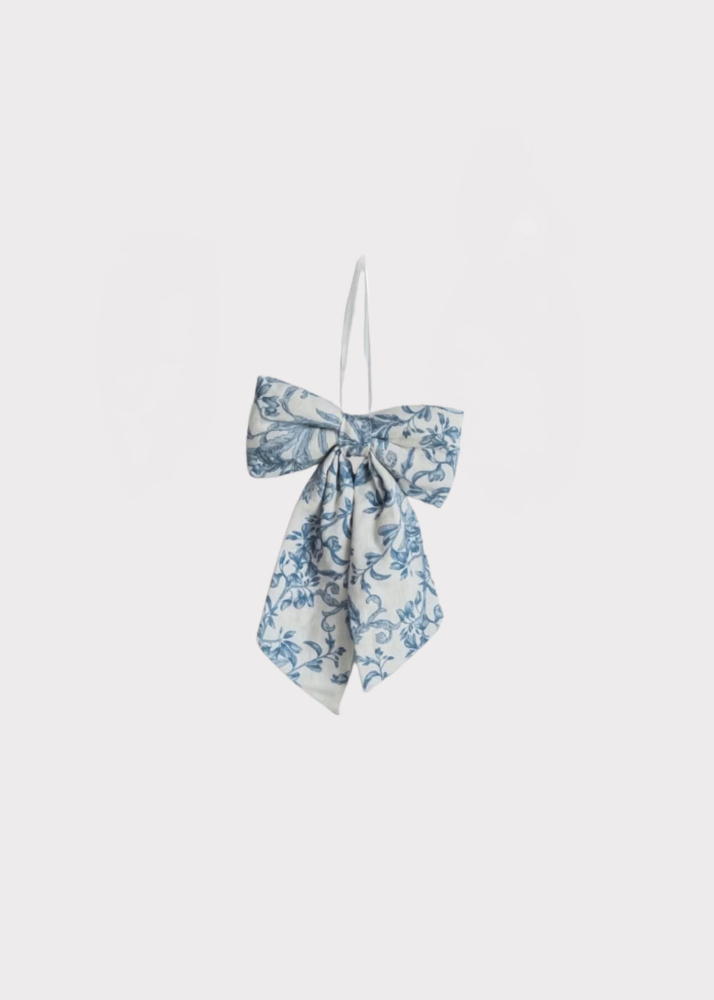 Soft Blue Star Toile Small Holiday Bow Decoration 