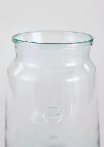 Large French Glass Jar Vase in Closeup View at afloral