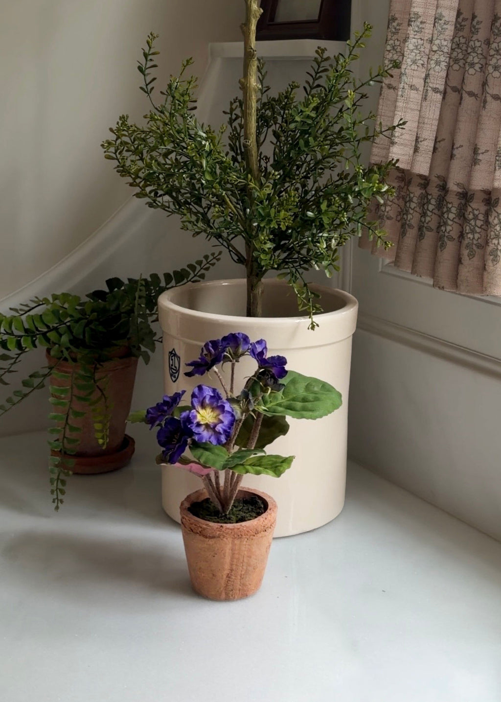 Fake Potted African Violet Plant