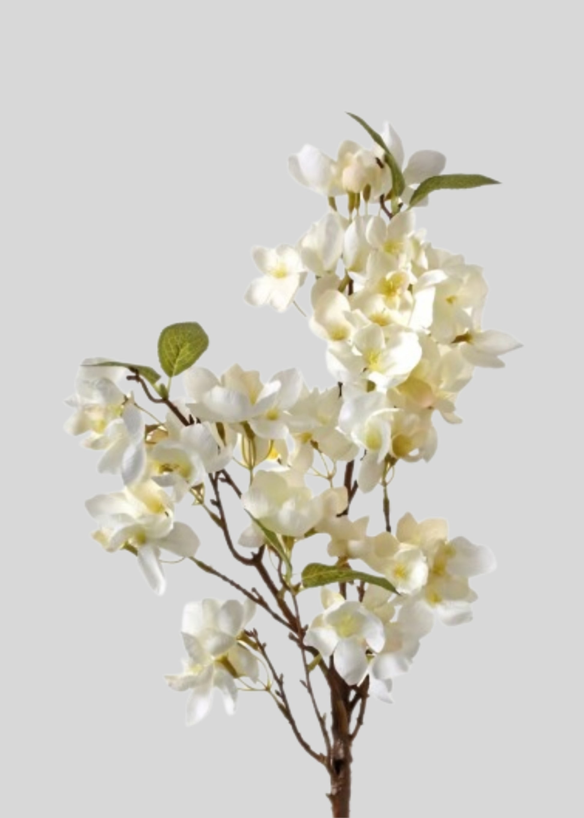 Dried Look Apple Blossom Fake Blooming Branch in White