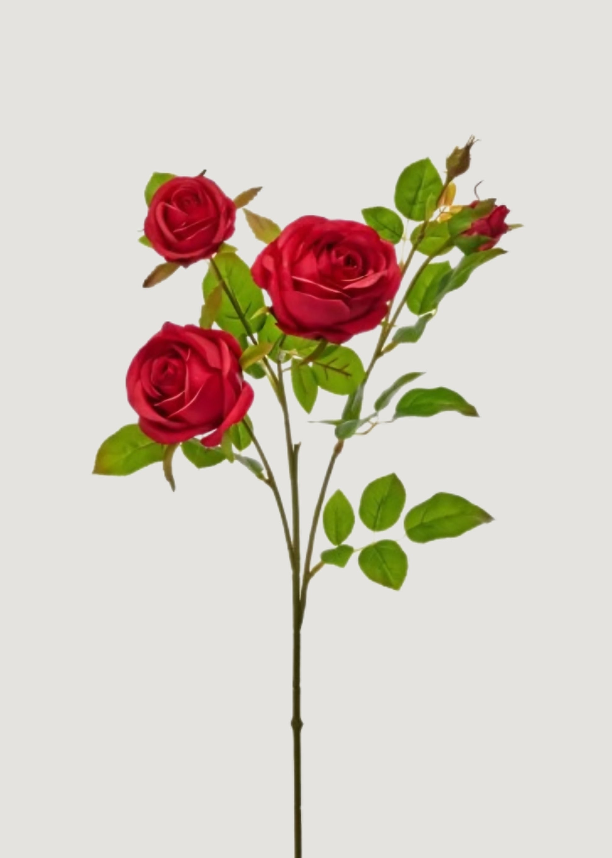 Red Fake Rose Flower Spray