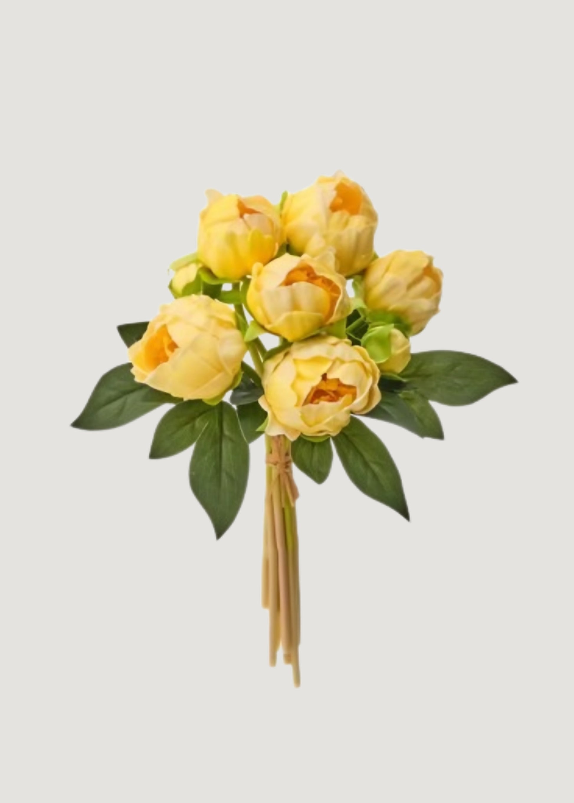 Butter Yellow Real Touch Peony Bundle