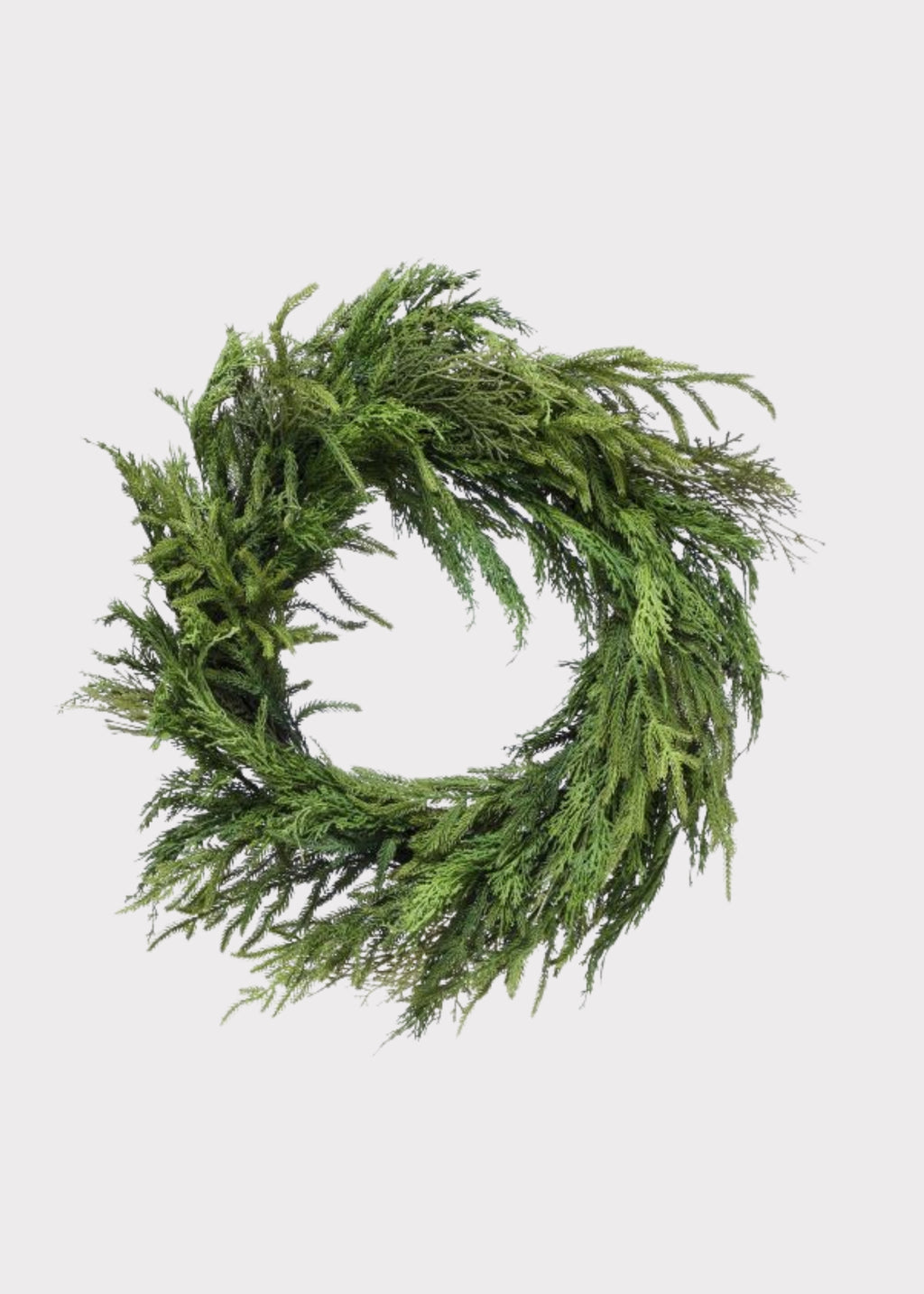 Cypress and Norfolk Pine Artificial Winter Greens Wreath