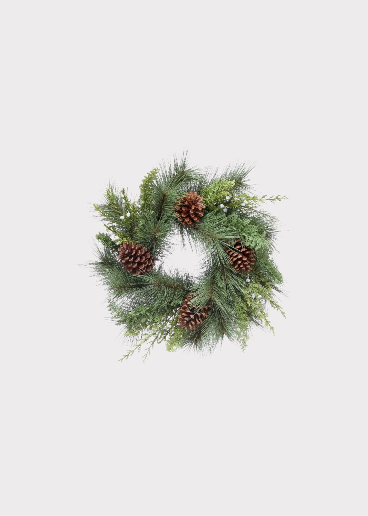 Fake Juniper and Pine Cone Winter Wreath