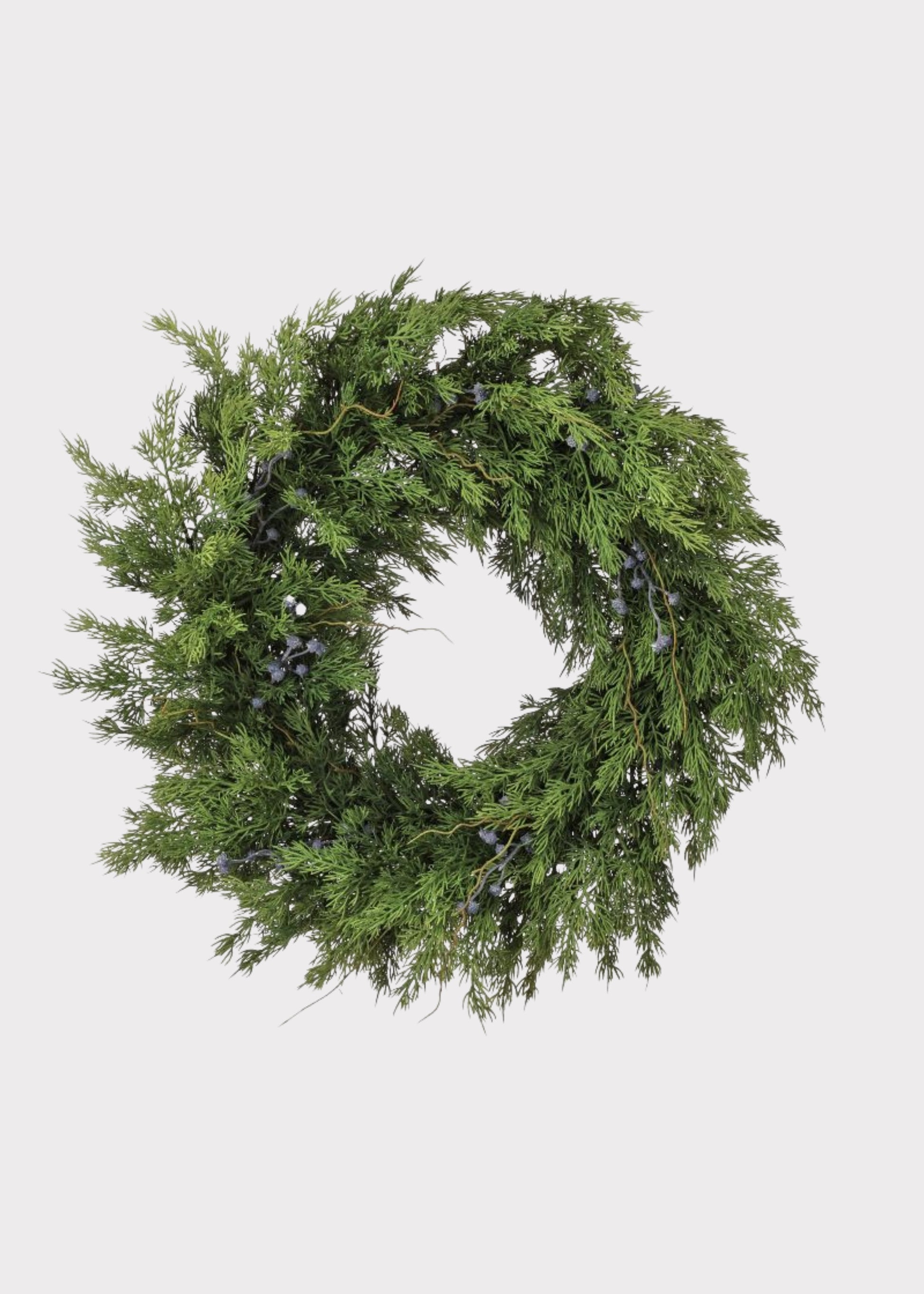 Real Touch Juniper Holiday Wreath with Blue Berries